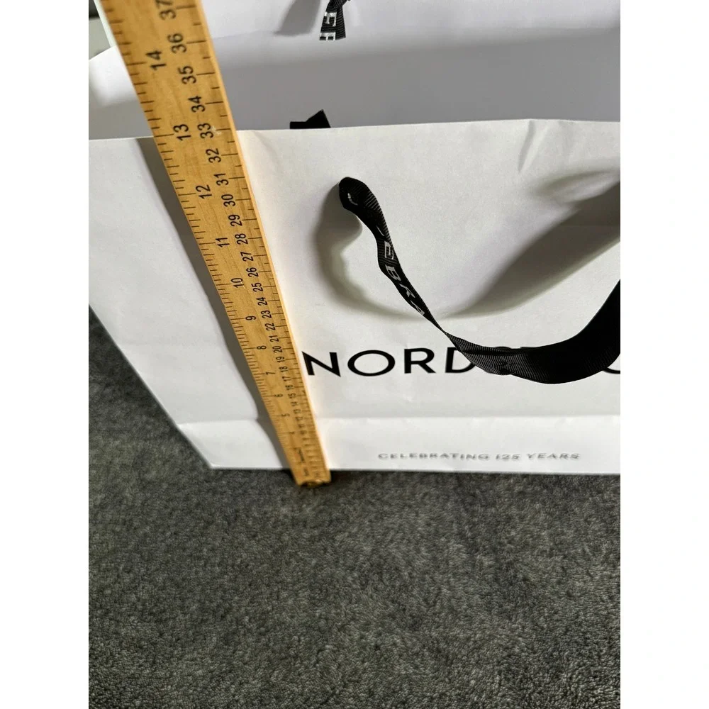 Nordstrom 125 Years Anniversary Large Paper Shopping Bag Ribbon Handle 16x12x6
